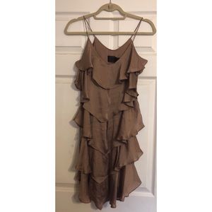 H&M taupe tiered dress